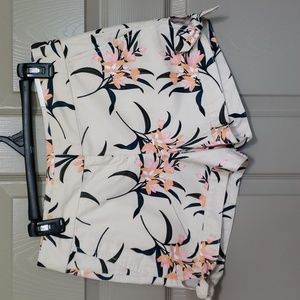 NWT Loft outlet tropical floral foreign shorts with side tie size 0